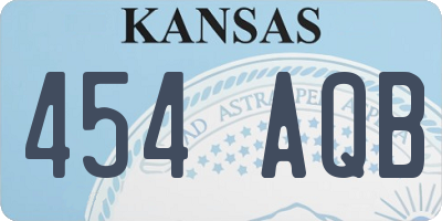KS license plate 454AQB
