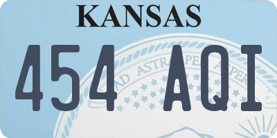 KS license plate 454AQI