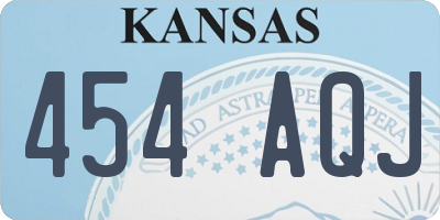 KS license plate 454AQJ