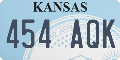 KS license plate 454AQK
