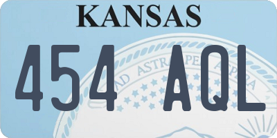 KS license plate 454AQL
