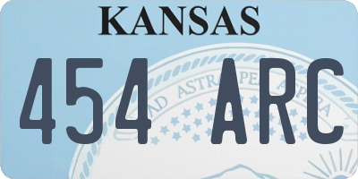 KS license plate 454ARC