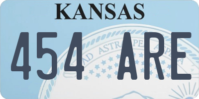 KS license plate 454ARE