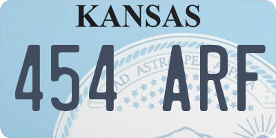 KS license plate 454ARF