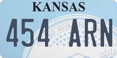 KS license plate 454ARN