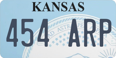 KS license plate 454ARP