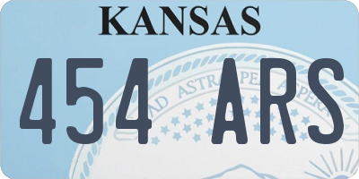 KS license plate 454ARS