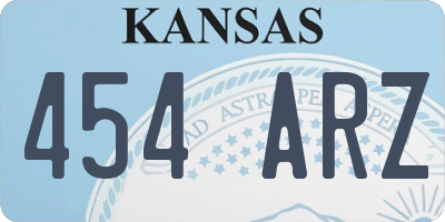 KS license plate 454ARZ