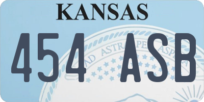 KS license plate 454ASB
