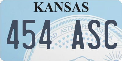 KS license plate 454ASC