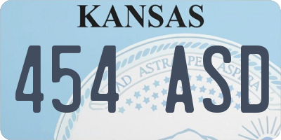 KS license plate 454ASD