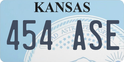 KS license plate 454ASE