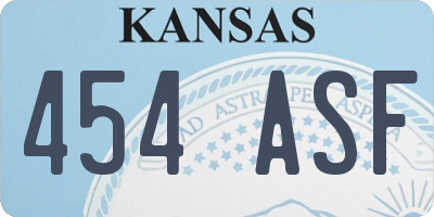 KS license plate 454ASF