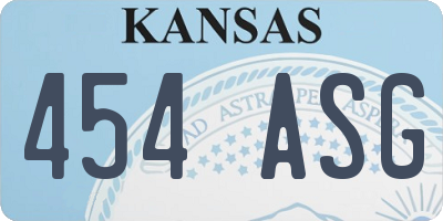 KS license plate 454ASG