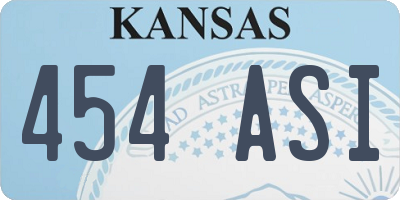 KS license plate 454ASI