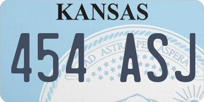 KS license plate 454ASJ
