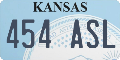 KS license plate 454ASL