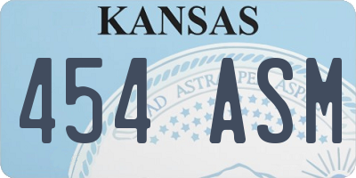 KS license plate 454ASM