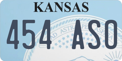 KS license plate 454ASO