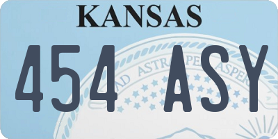 KS license plate 454ASY