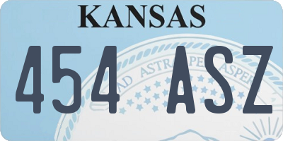 KS license plate 454ASZ