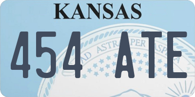 KS license plate 454ATE