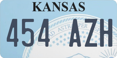 KS license plate 454AZH
