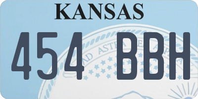 KS license plate 454BBH