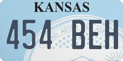 KS license plate 454BEH