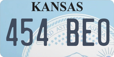 KS license plate 454BEO