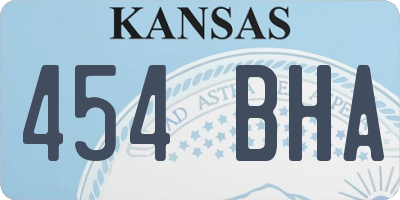 KS license plate 454BHA