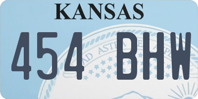 KS license plate 454BHW