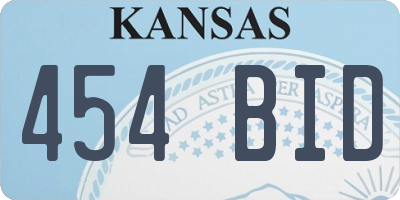 KS license plate 454BID