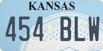 KS license plate 454BLW