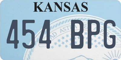 KS license plate 454BPG
