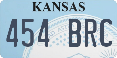 KS license plate 454BRC
