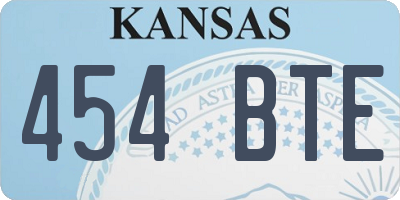 KS license plate 454BTE