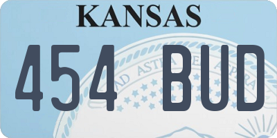 KS license plate 454BUD