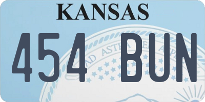 KS license plate 454BUN