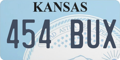 KS license plate 454BUX
