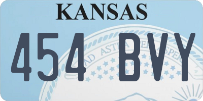 KS license plate 454BVY