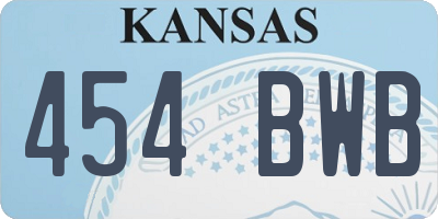 KS license plate 454BWB