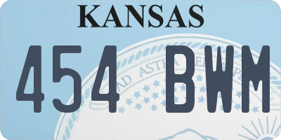 KS license plate 454BWM