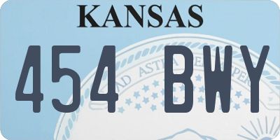 KS license plate 454BWY
