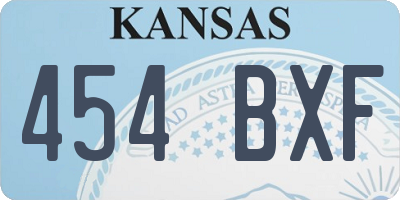 KS license plate 454BXF