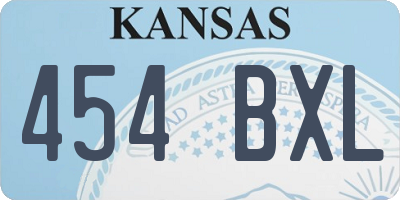 KS license plate 454BXL