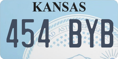 KS license plate 454BYB