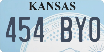 KS license plate 454BYO