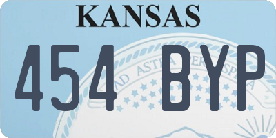 KS license plate 454BYP