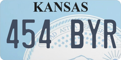 KS license plate 454BYR